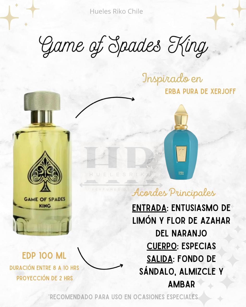 Perfume Jo Milano Game Of Spades King Parfum Unisex (INSPIRADO EN ERBA PURA)