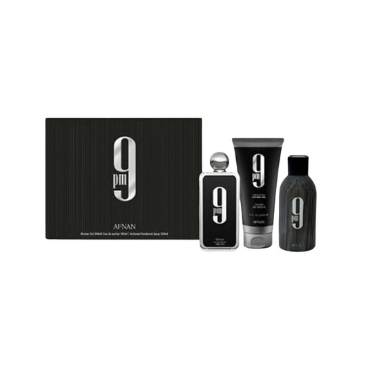 Set Afnan 9 pm EDP 100 ml + Shower Gel 200 ml + Deo 250 ml